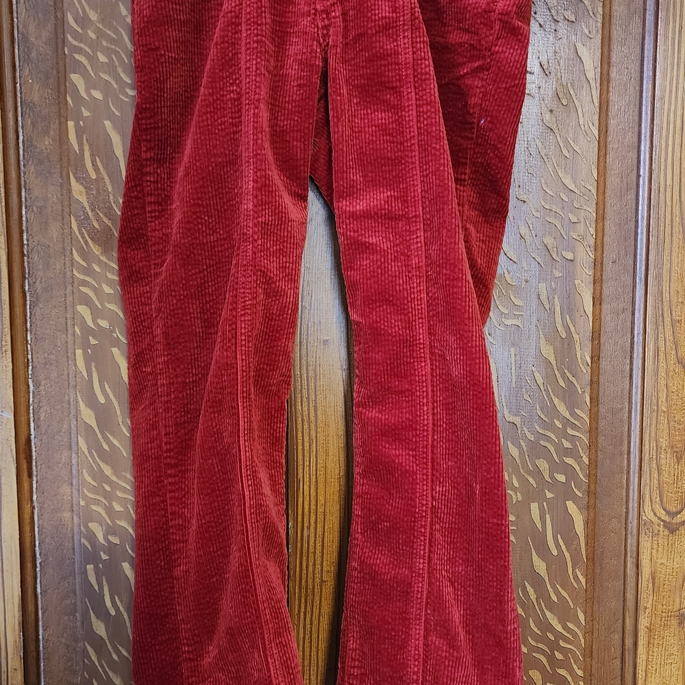Judy Blue Red Corduroy Ankle Jeans